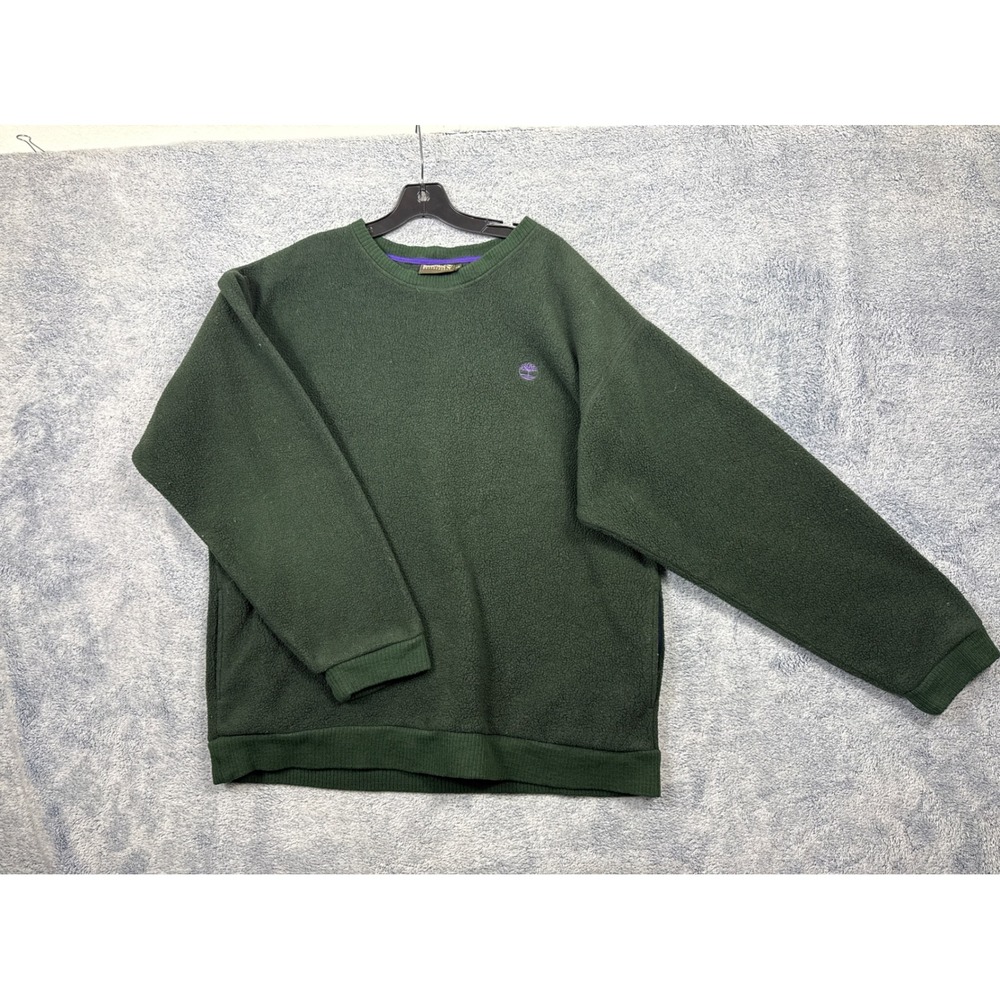 Timberland Mens L Green Fleece Sweatshirt Weathergear Made in USA 9683